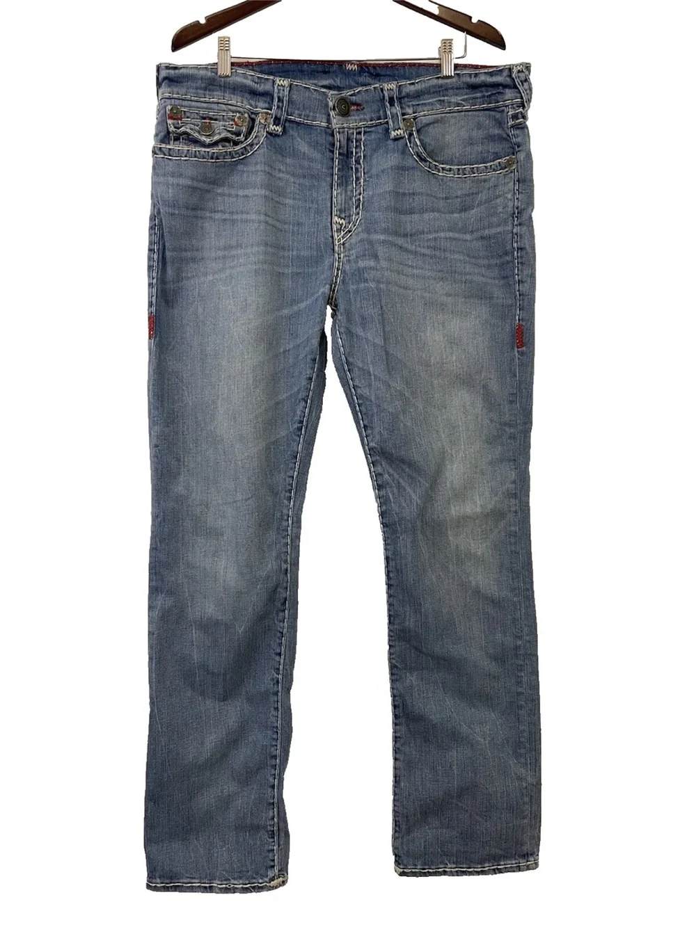 True Religion Medium Blue Straight-Leg Jeans